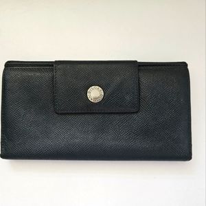 BVLGARI long wallet black leather Made in Italy